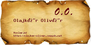 Olajkár Olivér névjegykártya